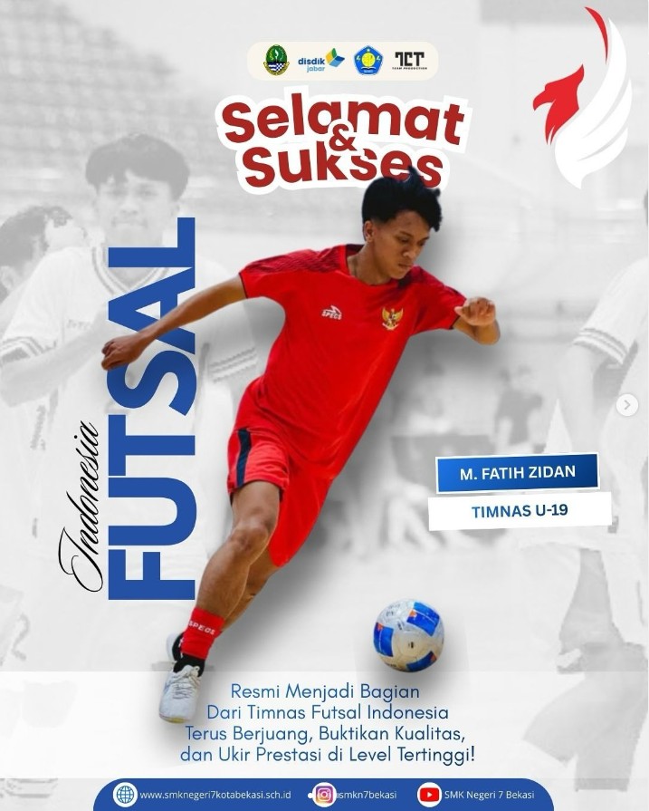 Selamat untuk M. Fatih Zidan atas pencapaian menembus ke Tim Nasional Indonesia U-19.